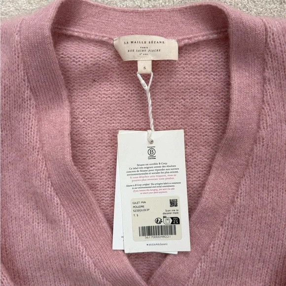 Sezane Mia Sweater Wool Pink S - Picture 4 of 5